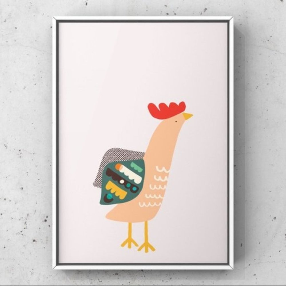 Animal graphic design art pint for nursery room